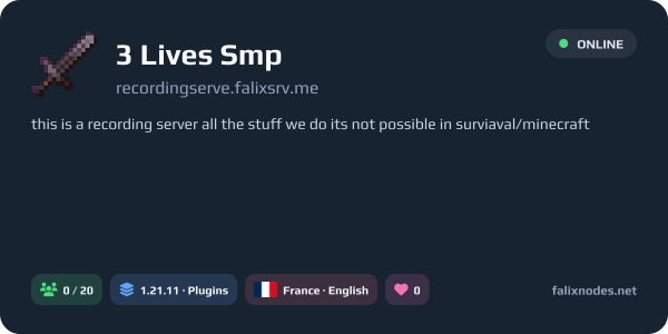 3 Lives Smp live status banner