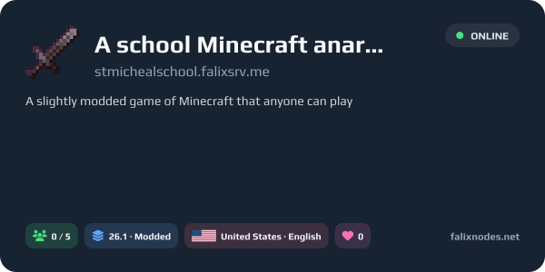 A school Minecraft anarchy server live status banner