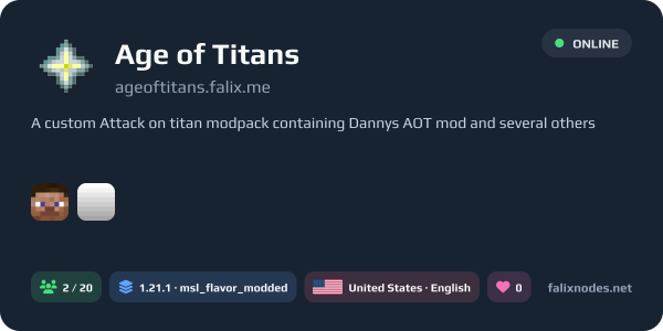 Age of Titans live status banner