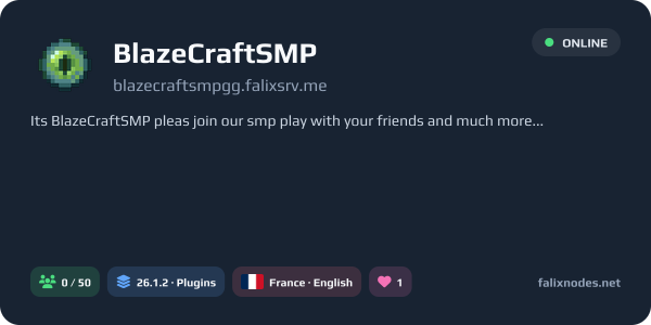 BlazeCraftSMP live status banner
