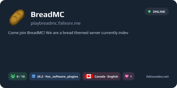 BreadMC live status banner