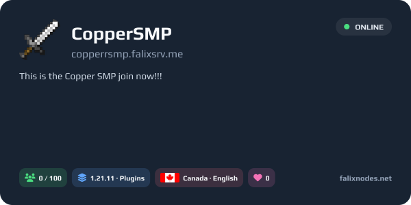 CopperSMP live status banner