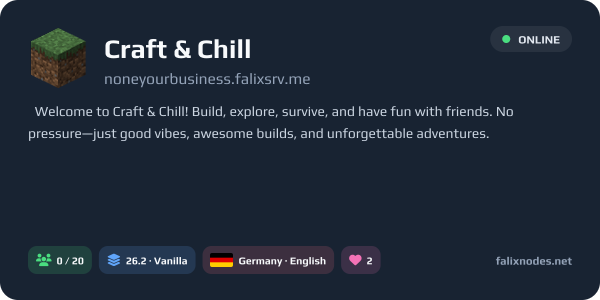 Craft & Chill live status banner