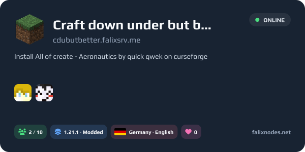 Craft down under but better -All of create - Aeronautics live status banner