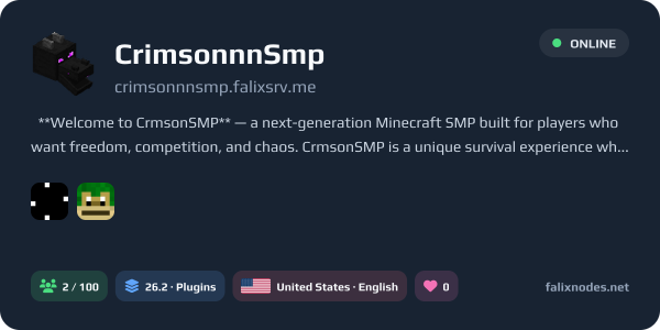 CrimsonnnSmp live status banner