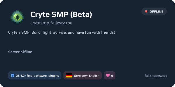 Cryte SMP (Beta) live status banner