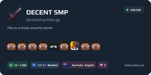 DECENT SMP live status banner