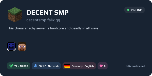DECENT SMP live status banner