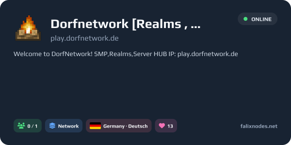 Dorfnetwork [Realms , SMP] live status banner