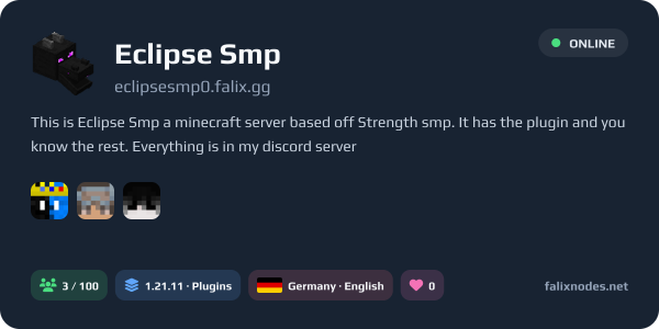 Eclipse Smp live status banner