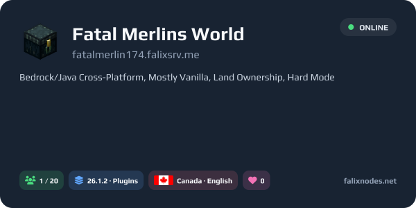 Fatal Merlins World live status banner