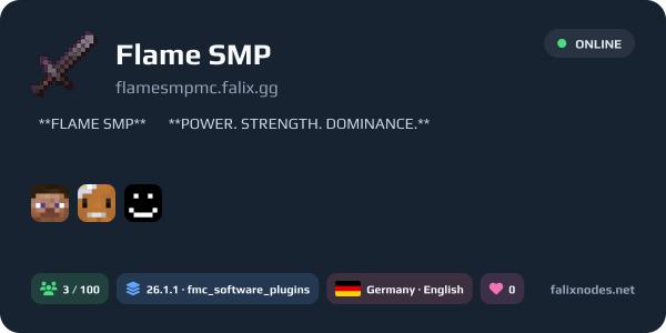 Flame SMP live status banner