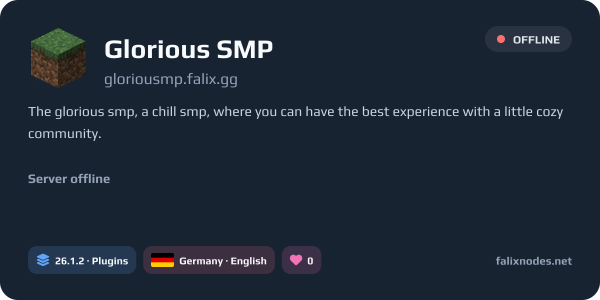 Glorious SMP live status banner