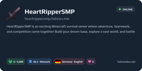 HeartRipperSMP live status banner