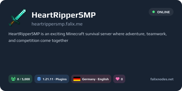 HeartRipperSMP live status banner