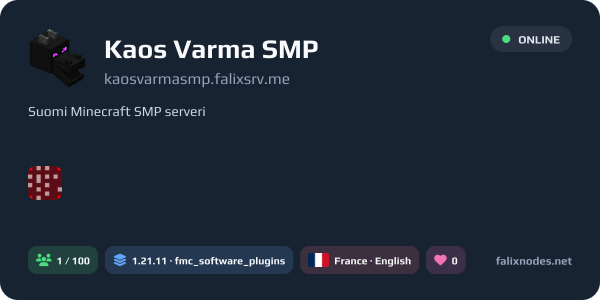 Kaos Varma SMP live status banner
