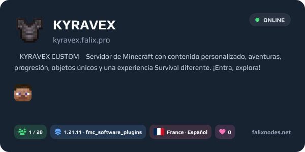 KYRAVEX live status banner