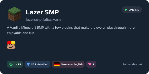 Lazer SMP live status banner