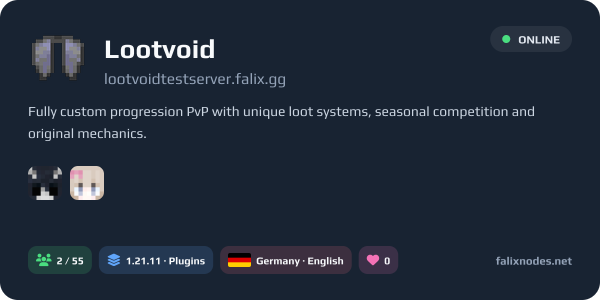 Lootvoid live status banner