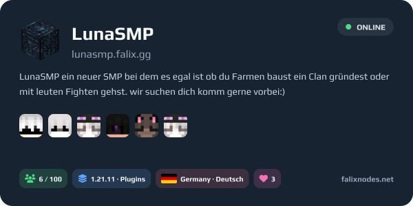 LunaSMP live status banner