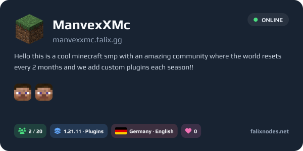 ManvexXMc live status banner