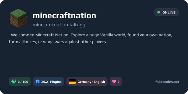 minecraftnation live status banner