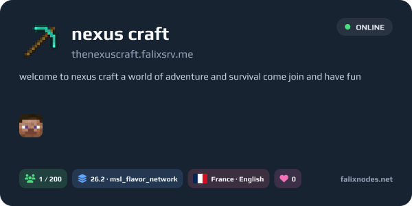 nexus craft live status banner