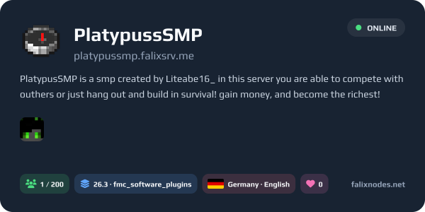 PlatypussSMP live status banner