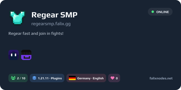 Regear SMP live status banner