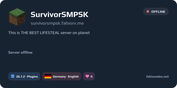 SurvivorSMPSK live status banner