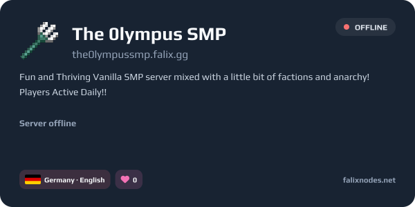 The 0lympus SMP live status banner