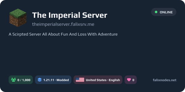 The Imperial Server live status banner