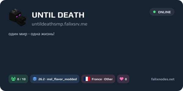 UNTIL DEATH live status banner