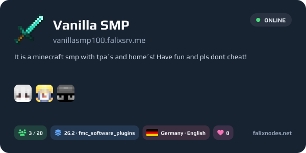 Vanilla SMP live status banner
