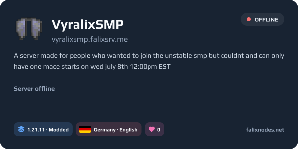 VyralixSMP live status banner